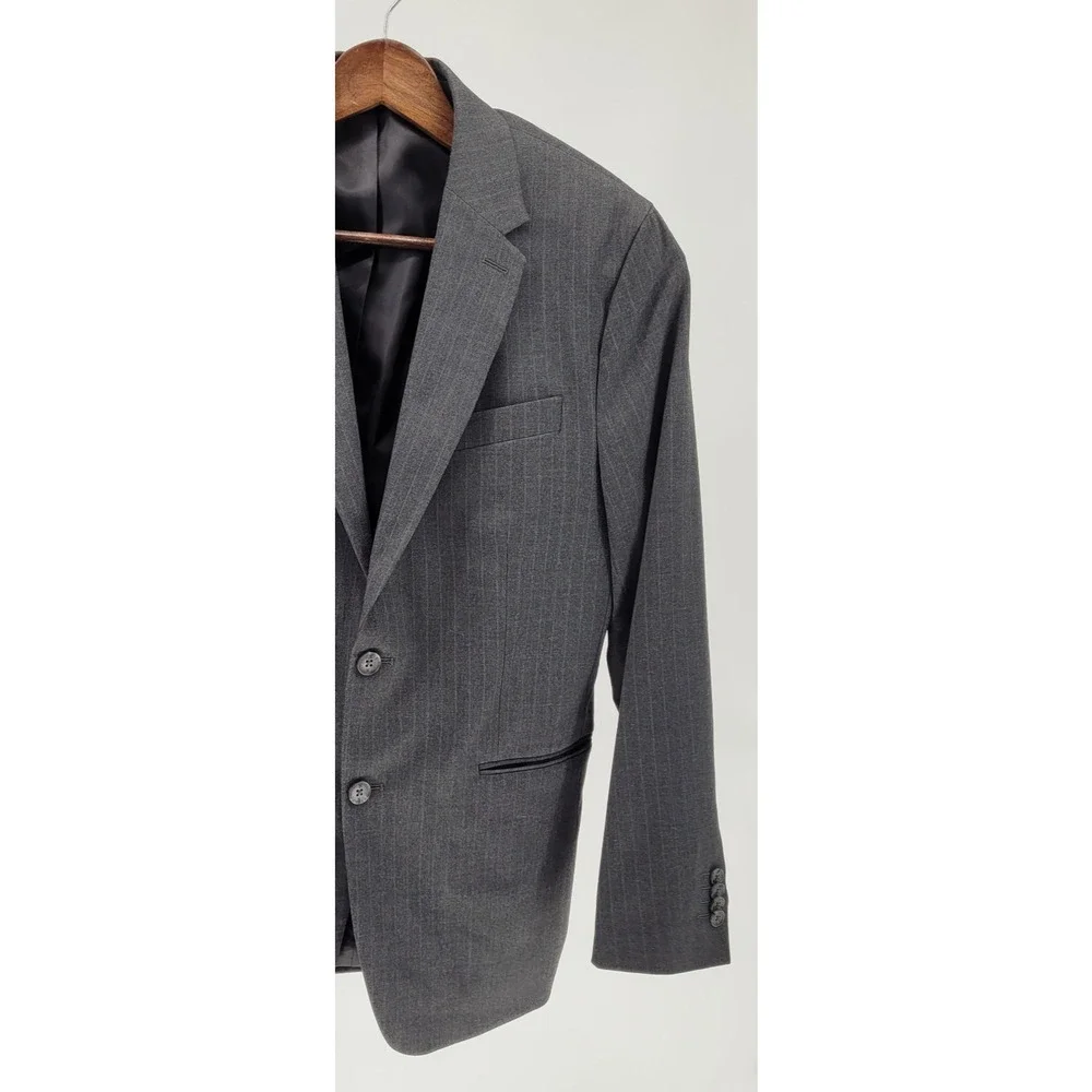 Banana Republic 40R Modern Tailored Fit Gray Pin Strip Blazer Sports Coat Jacket